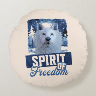 Arktischer Wolf Geist der Freiheit Wildlife Design Rundes Kissen