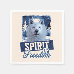 Arktischer Wolf Geist der Freiheit Wildlife Design Serviette