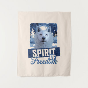 Arktischer Wolf Geist der Freiheit Wildlife Design Wandteppich