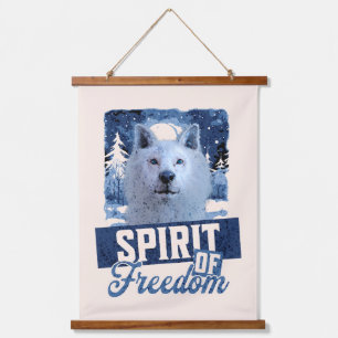 Arktischer Wolf Geist der Freiheit Wildlife Design Wandteppich Mit Holzrahmen