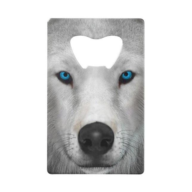 Arktischer Wolf Kreditkarten Flaschenöffner (Vorderseite)