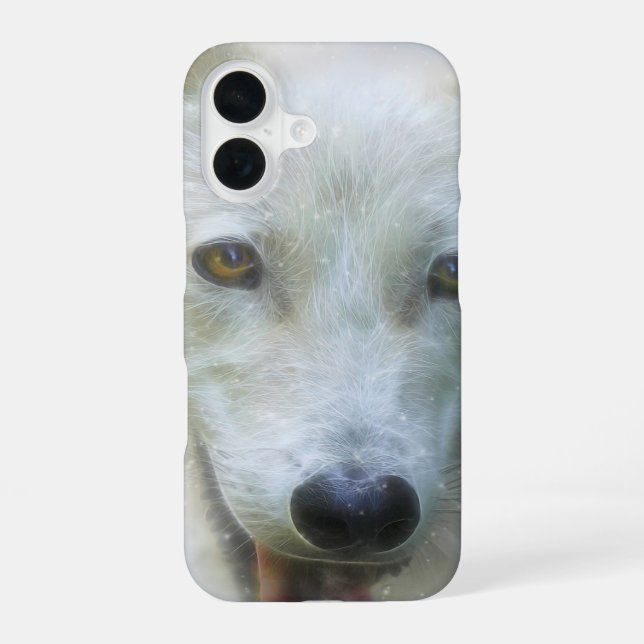 ARKTISCHER WOLF SCHNEE-DURCHBRECHER iPhone 16 HÜLLE (Rückseite)