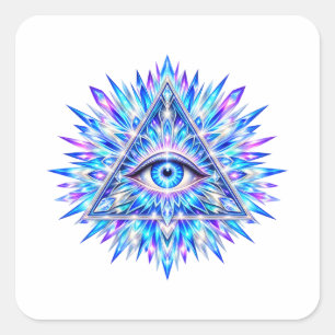 Arktisches Dreieck-Augen-Quadrat-Aufkleberblatt Quadratischer Aufkleber