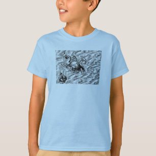 Arktisches Seemonster & Segelschiff T-Shirt