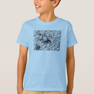 Arktisches Seemonster & Segelschiff T-Shirt