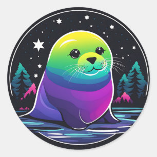 Arktisches Siegel Nördlich Runder Aufkleber