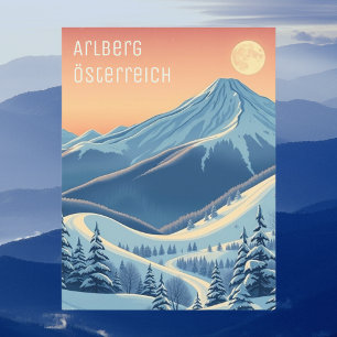 Arlberg Österreich Europa Skiurlaub Moderne Postka Postkarte