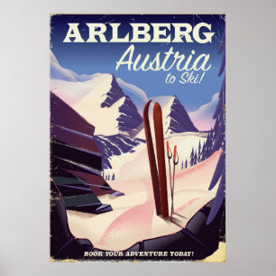 Arlberg Österreich Skireiseplakat Poster