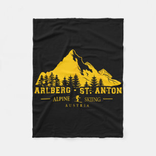 Arlberg St. Anton Austria Ski Resort Alpin Skifahr Fleecedecke