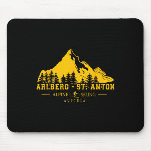 Arlberg St. Anton Austria Ski Resort Alpin Skifahr Mousepad