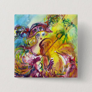 ARLECCHINA VIOLINIST/venezianische Karnevals-Nacht Button