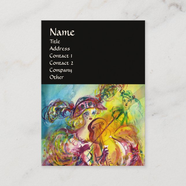 ARLECCHINA VIOLINIST, Violine, Musik, Theaterkünst Visitenkarte (Vorderseite)