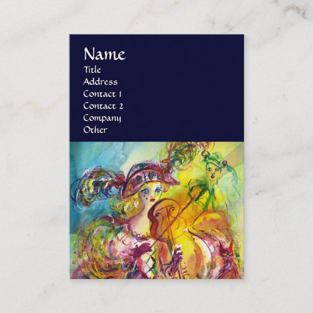 ARLECCHINA VIOLINIST, Violine, Musik, Theaterkünst Visitenkarte (Vorderseite)