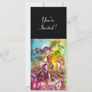 ARLECCHINA VIOLINISTIN  Mardi Gras Maskenball Einladung
