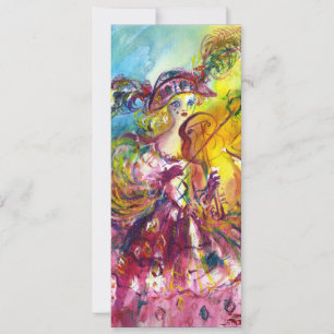 ARLECCHINA VIOLINISTIN  Mardi Gras Maskenball Einladung