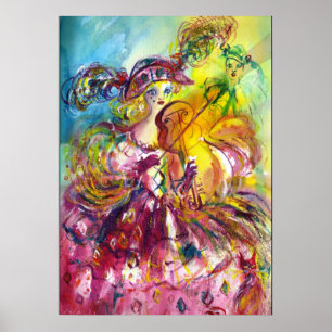 ARLECCHINA VIOLINISTIN / Venezianische Karnevalsn Poster