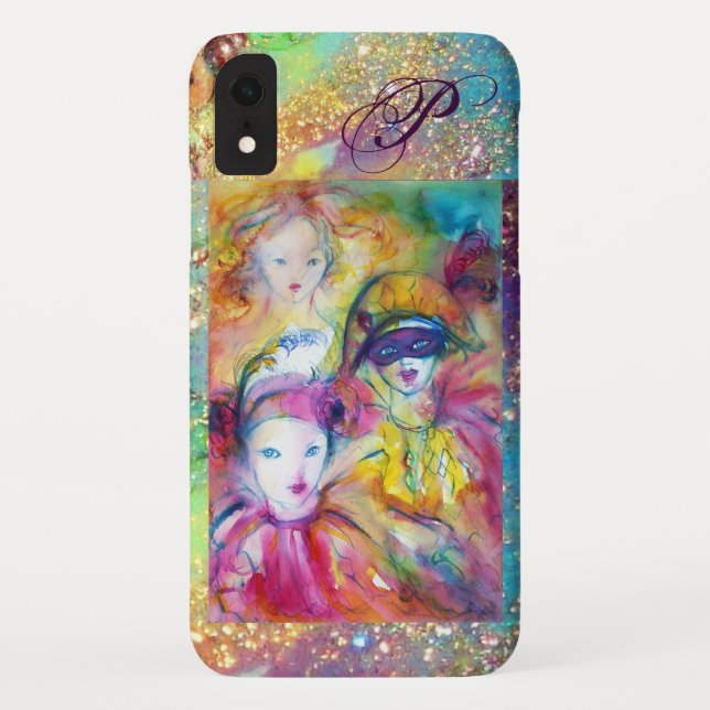 ARLECCHINO PIERO UND COLOMBINA / MONOGRAM Case-Mate iPhone HÜLLE (Rückseite)