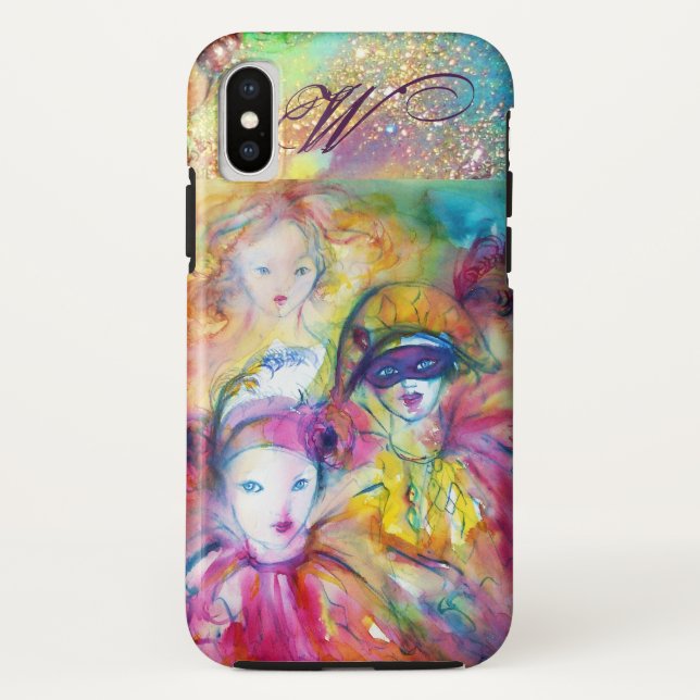 ARLECCHINO PIERO UND COLOMBINA / MONOGRAM Case-Mate iPhone HÜLLE (Rückseite)