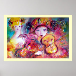 Arlecchino und Colombina, riesige Größe Poster