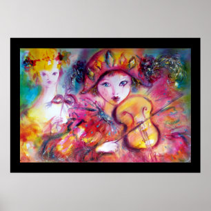 Arlecchino und Colombina, riesige Größe Poster