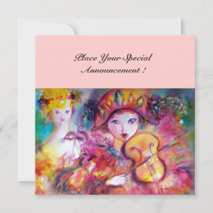 ARLECCHINO UND COLOMBINA /Venezianisch Mardi Gras Ankündigung