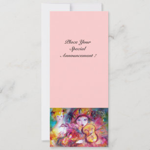 ARLECCHINO UND COLOMBINA /Venezianisch Mardi Gras Ankündigung