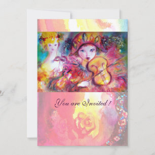 ARLECCHINO UND COLOMBINA /Venezianisch Mardi Gras Einladung