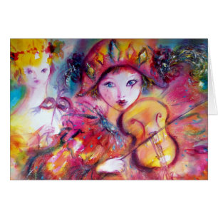 Arlecchino Violine und Colombina