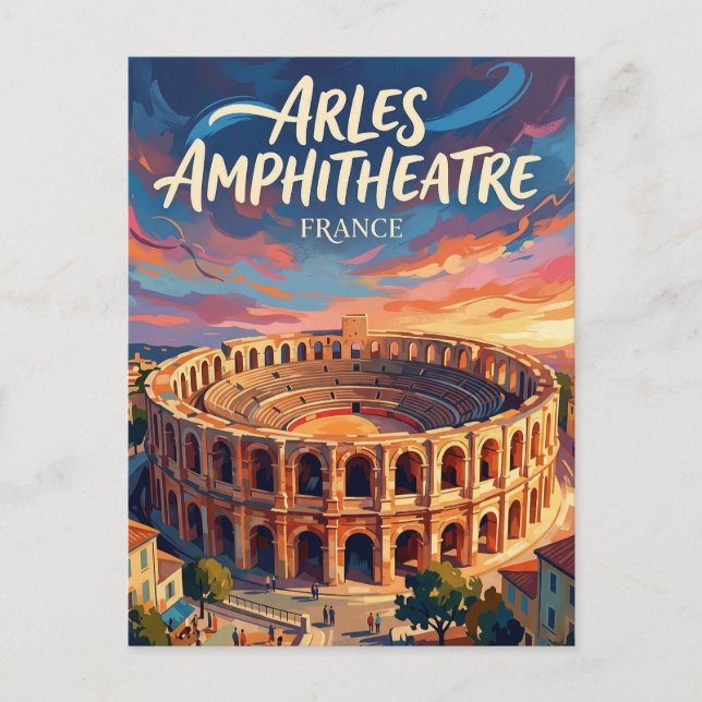 Arles Amphitheater Frankreich Postkarte (Vorderseite)