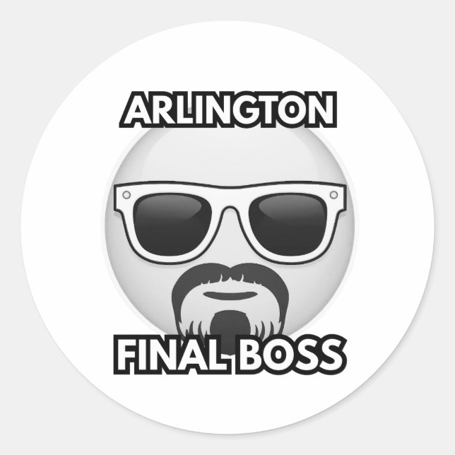 Arlington Final Boss Cool Emoji Sticker (Vorderseite)