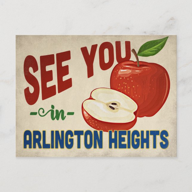 Arlington Heights Illinois Apple - Vintage Travel Postkarte (Vorderseite)