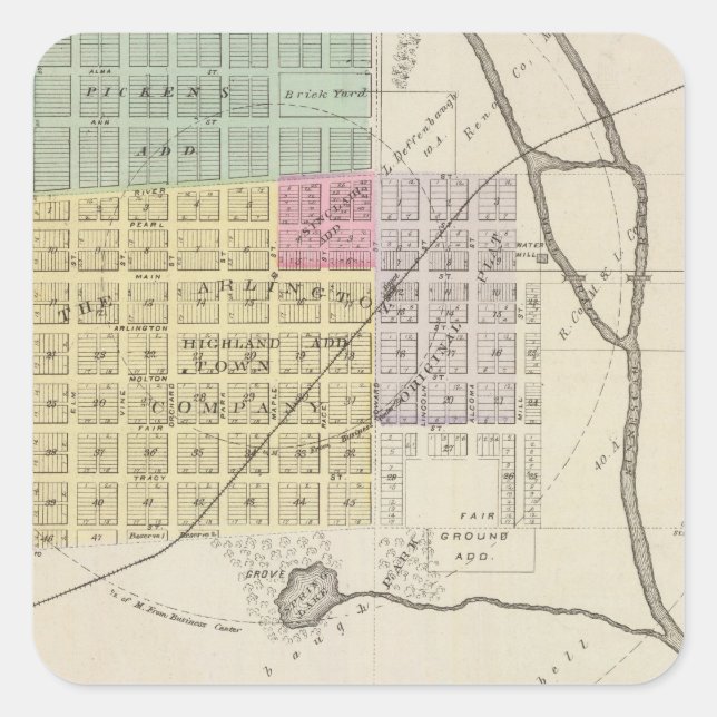 Arlington, Kansas Quadratischer Aufkleber (Vorderseite)
