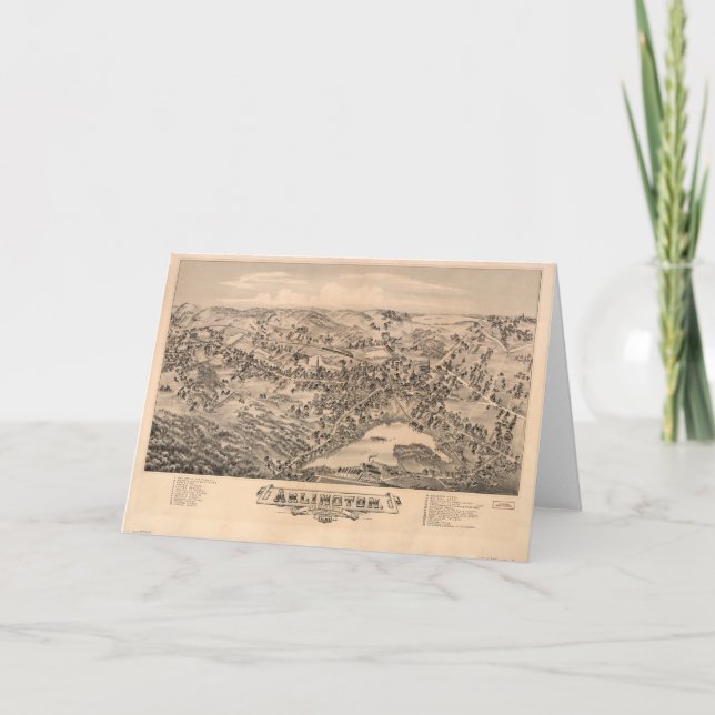 Arlington Massachusetts (1884) Karte (Vorderseite)