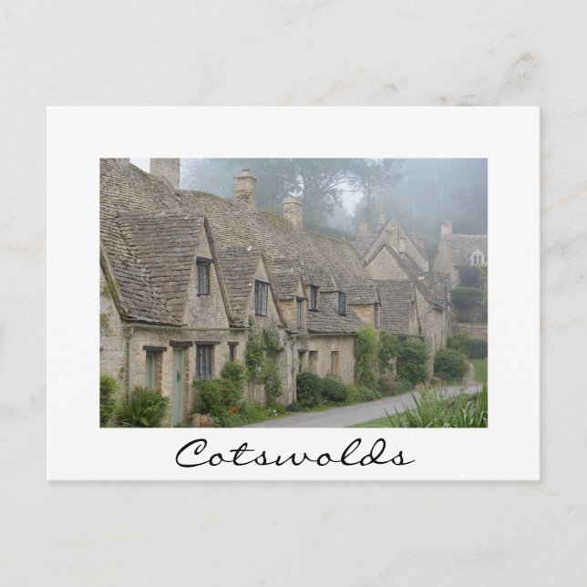 Arlington Row, Bibury-weiße Postkarte (Vorderseite)