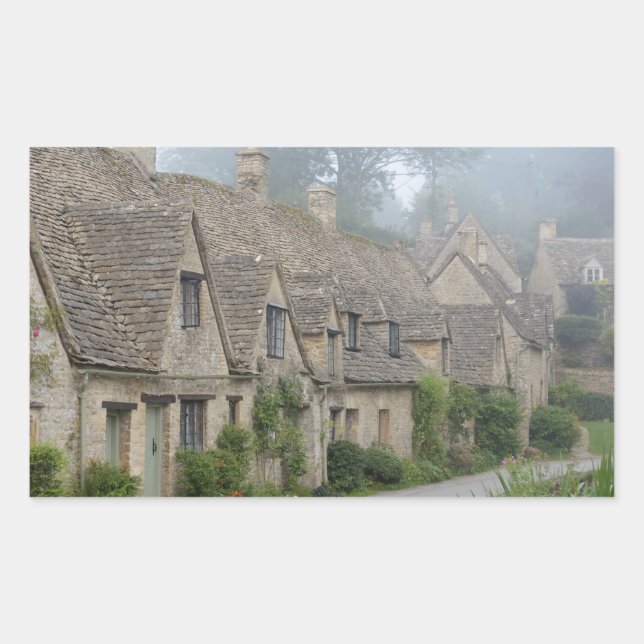Arlington Row, rechteckiger Aufkleber in Bibury (Vorderseite)