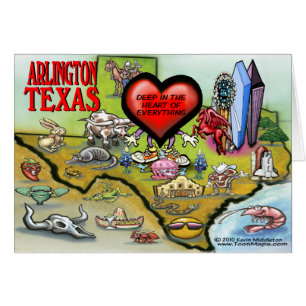 Arlington Texas Cartoon Map