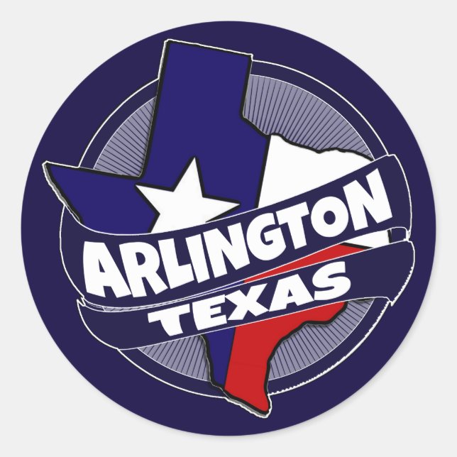 Arlington Texas-Fahne platzt Aufkleber (Vorderseite)