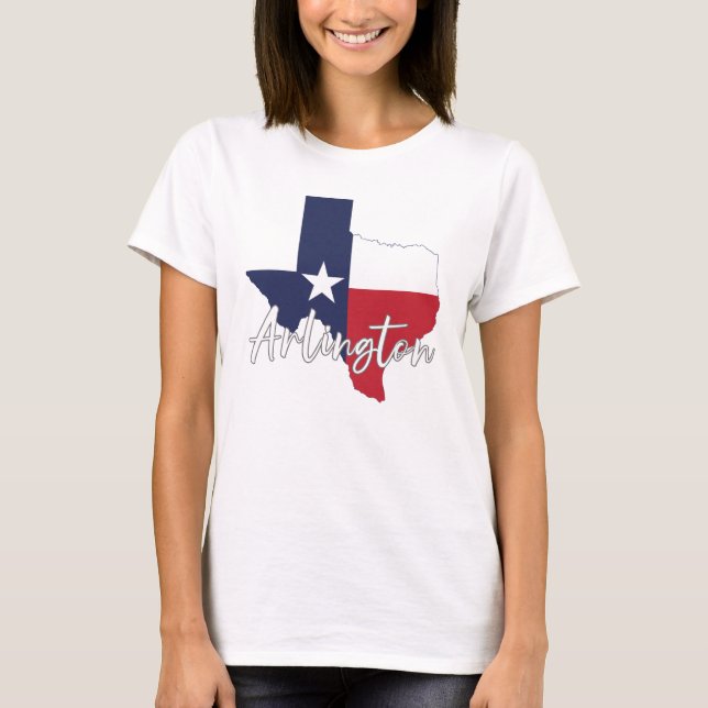 Arlington, Texas Flag Karte Frauen weiß T-Shirt (Vorderseite)