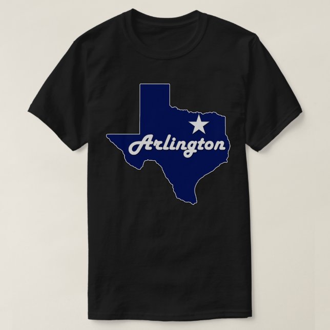 Arlington Texas Navy Blue Lone Staat Map TShirt (Design vorne)