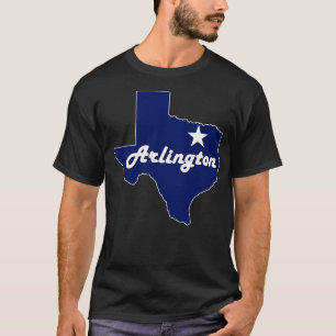 Arlington Texas Navy Blue Lone Staat Map TShirt