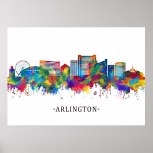 Arlington Texas Skyline Poster