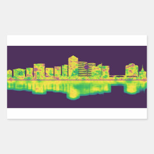 Arlington Texas Skyline Rechteckiger Aufkleber