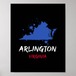 Arlington Virginia Va Farbklecks Urlaubs Souvenir Poster