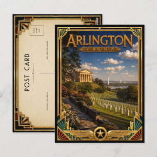 Arlington Virginia Vintage Art Deco Golden Age Postkarte