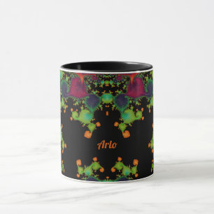 ARLO ~ Black Green Orange Pink Tasse