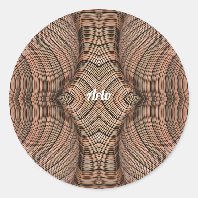 ARLO ~ Hübsche Shades Brown Fraktal ~ Runder Aufkleber