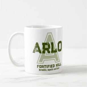 Arlo Name bedeutet monogramm grüne Tasse