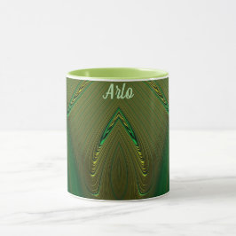 ARLO ~ Zany 3D Fraktal ~ Gold Green Tasse