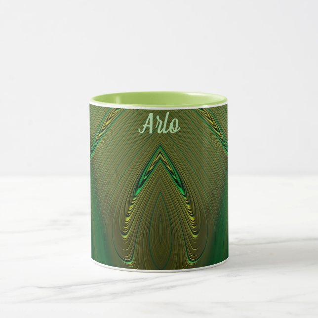 ARLO ~ Zany 3D Fraktal ~ Gold Green Tasse (Zentrum)