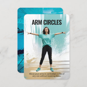 Arm Circles Fitness Card with Blue Backing Save The Date
